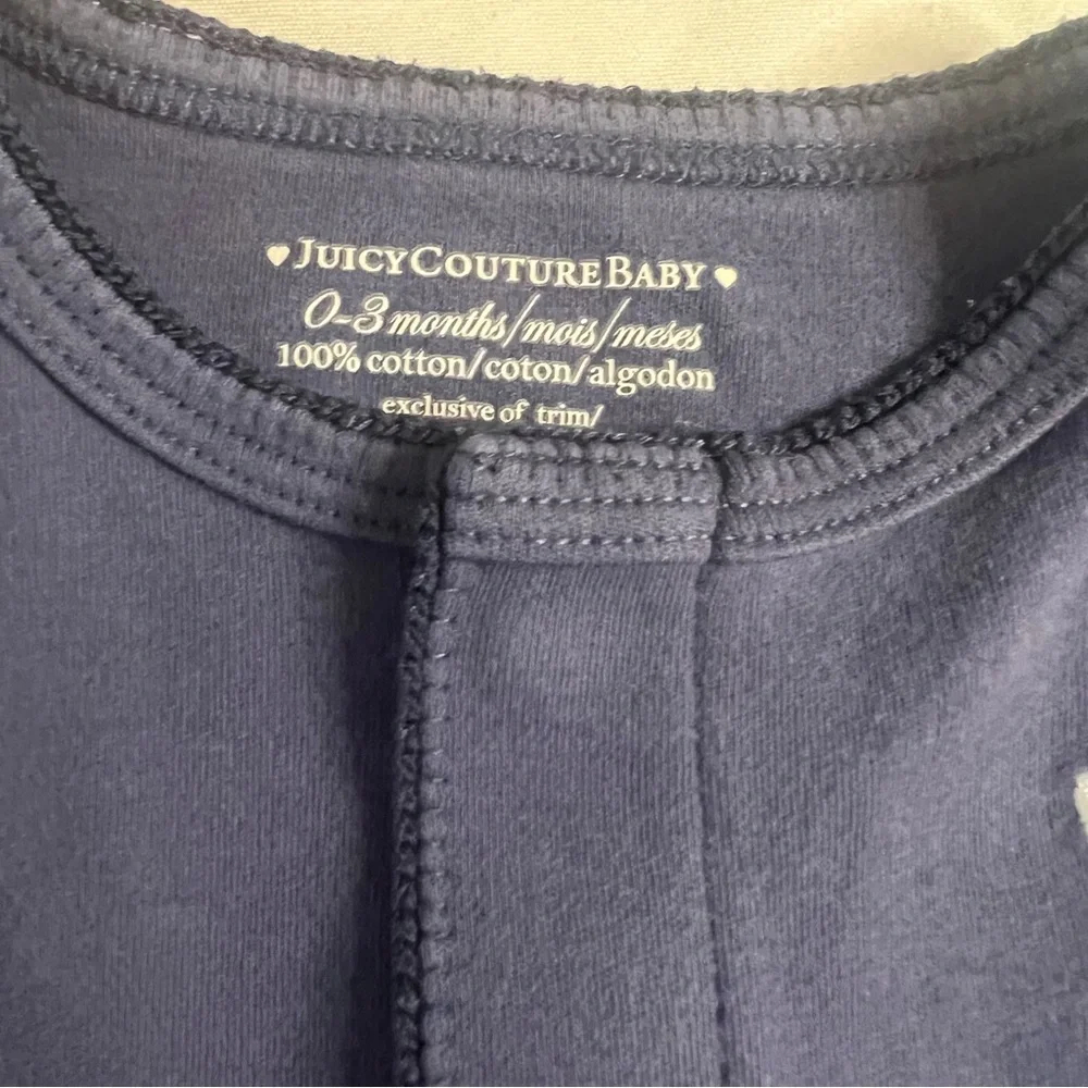 Juicy‎ Couture Baby 0-3M Blue Bunny Logo Cardigan Pants Cotton Outfit Set